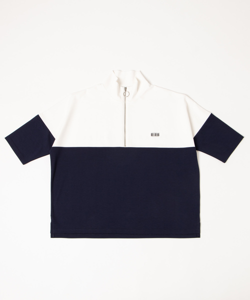 WEGO（ウィゴー）の「WEGO/ドルマンビッグシルエットスリーブハーフジップ7分袖プルオーバー（Tシャツ/カットソー・メンズ・ベージュ/ネイビー・MEDIUM/LARGE）」の13枚目の写真