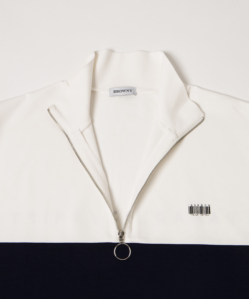 WEGO（ウィゴー）の「WEGO/ドルマンビッグシルエットスリーブハーフジップ7分袖プルオーバー（Tシャツ/カットソー・メンズ・ベージュ/ネイビー・MEDIUM/LARGE）」の15枚目の写真