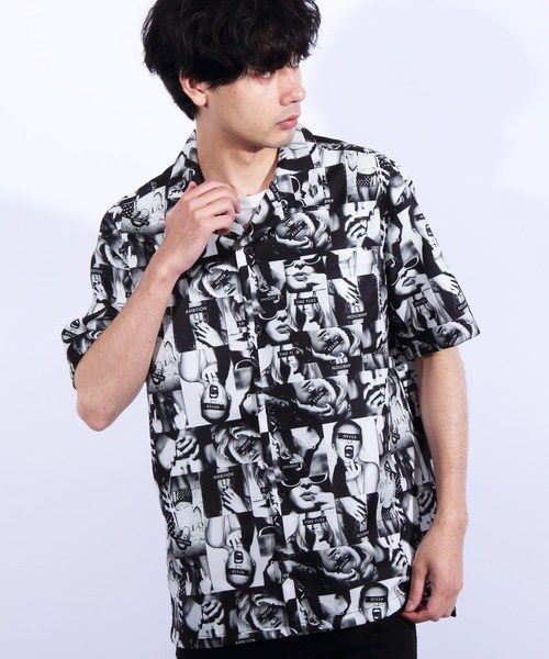 ８(eight)（エイト）の「フォト オープンシャツ 半袖シャツ（シャツ/ブラウス・メンズ・ブラック/ベージュ系その他・MEDIUM/LARGE/X-LARGE）」の2枚目の写真