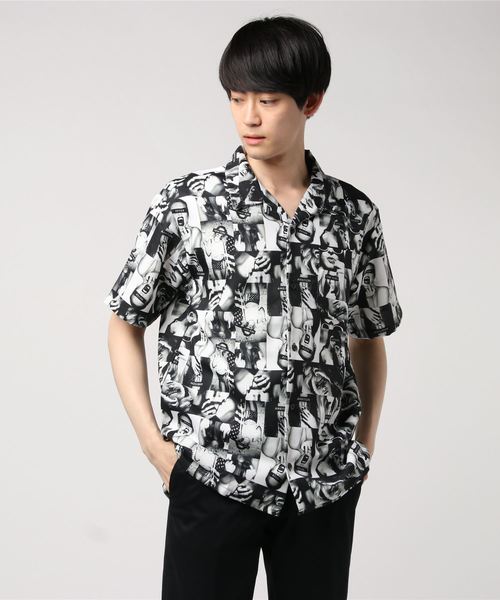 ８(eight)（エイト）の「フォト オープンシャツ 半袖シャツ（シャツ/ブラウス・メンズ・ブラック/ベージュ系その他・MEDIUM/LARGE/X-LARGE）」の8枚目の写真