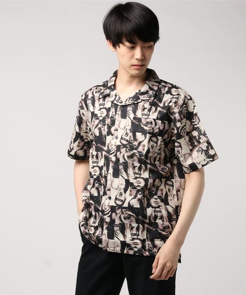 ８(eight)（エイト）の「フォト オープンシャツ 半袖シャツ（シャツ/ブラウス・メンズ・ブラック/ベージュ系その他・MEDIUM/LARGE/X-LARGE）」の7枚目の写真