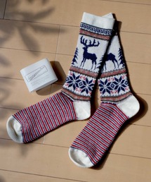 ANONYMOUSISM（アノニマスイズム）の「【AnonymousIsm】WOOL ディア スノーJQ / アノニマスイズム トナカイデザイン クルー丈ソックス（ソックス/靴下）」
