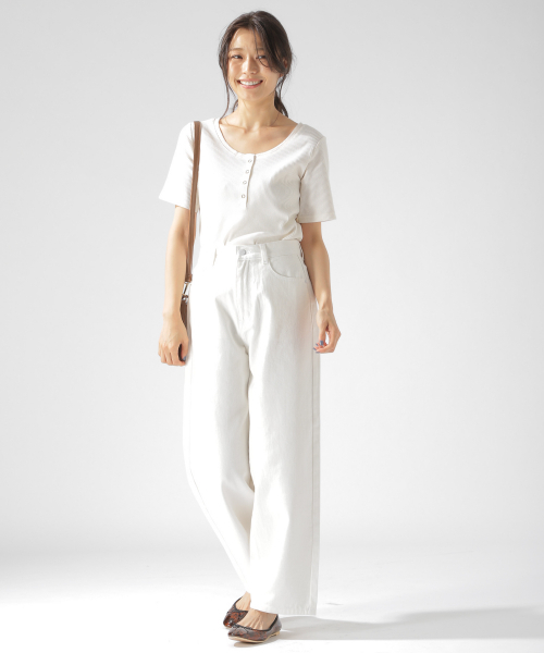 BAYFLOW（ベイフロー）の「ルーズストレートデニム 19AW（デニムパンツ・レディース・オフホワイト/ネイビー/ブラック/ブルー・MEDIUM/LARGE/SMALL）」の13枚目の写真