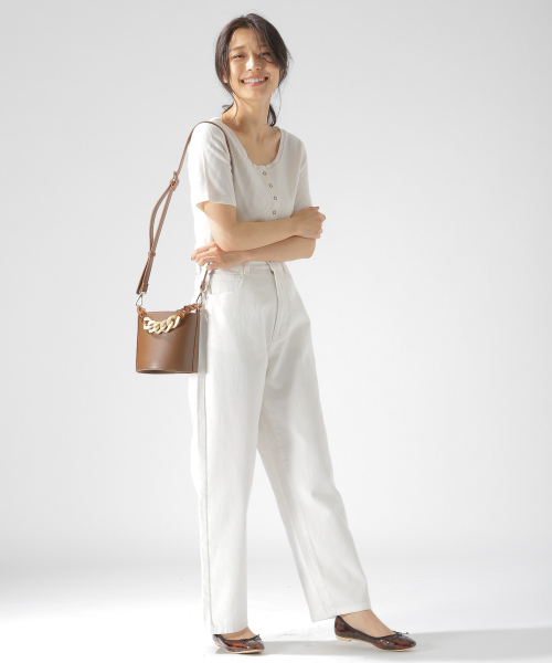 BAYFLOW（ベイフロー）の「ルーズストレートデニム 19AW（デニムパンツ・レディース・オフホワイト/ネイビー/ブラック/ブルー・MEDIUM/LARGE/SMALL）」の17枚目の写真