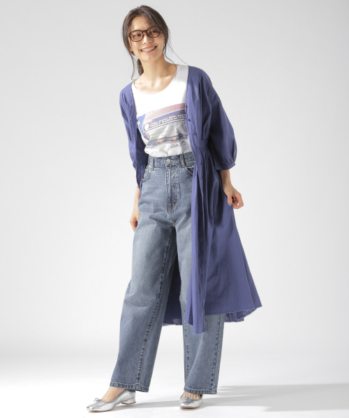 BAYFLOW（ベイフロー）の「ルーズストレートデニム 19AW（デニムパンツ・レディース・オフホワイト/ネイビー/ブラック/ブルー・MEDIUM/LARGE/SMALL）」の7枚目の写真