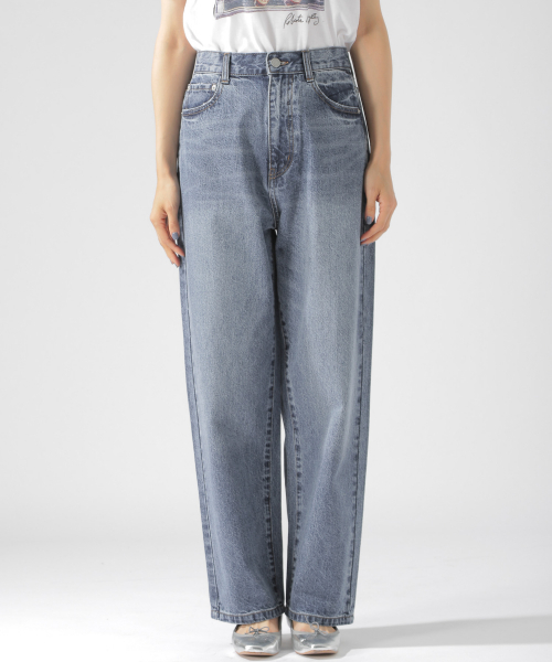 BAYFLOW（ベイフロー）の「ルーズストレートデニム 19AW（デニムパンツ・レディース・オフホワイト/ネイビー/ブラック/ブルー・MEDIUM/LARGE/SMALL）」の15枚目の写真