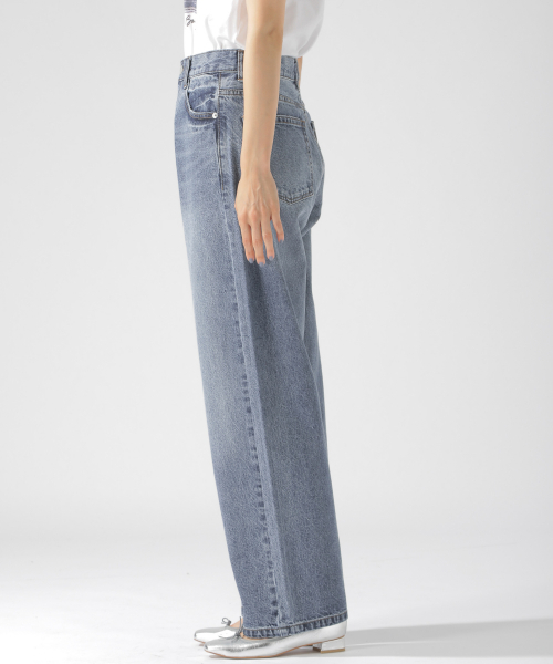 BAYFLOW（ベイフロー）の「ルーズストレートデニム 19AW（デニムパンツ・レディース・オフホワイト/ネイビー/ブラック/ブルー・MEDIUM/LARGE/SMALL）」の11枚目の写真