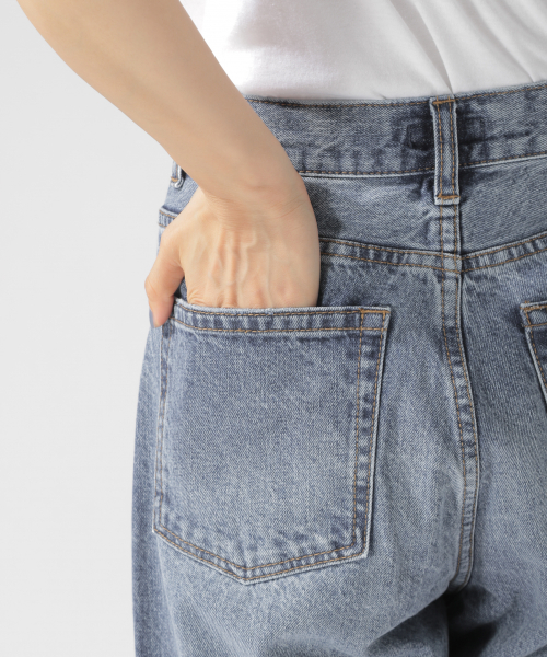 BAYFLOW（ベイフロー）の「ルーズストレートデニム 19AW（デニムパンツ・レディース・オフホワイト/ネイビー/ブラック/ブルー・MEDIUM/LARGE/SMALL）」の8枚目の写真