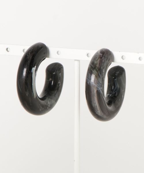 LINFA　（リンファ）の「【LINFA】カラーフープピアス（ピアス（両耳用）・レディース・ブラウン/オレンジ/マスタード/ブラック・FREE）」の2枚目の写真