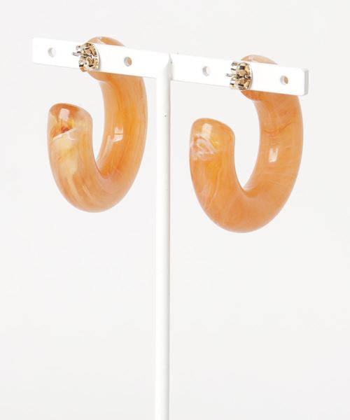 LINFA　（リンファ）の「【LINFA】カラーフープピアス（ピアス（両耳用）・レディース・ブラウン/オレンジ/マスタード/ブラック・FREE）」の5枚目の写真