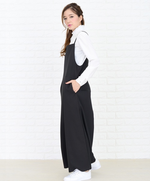 2WAYゆったりワイドパンツサロペット オールインワン・パンツ