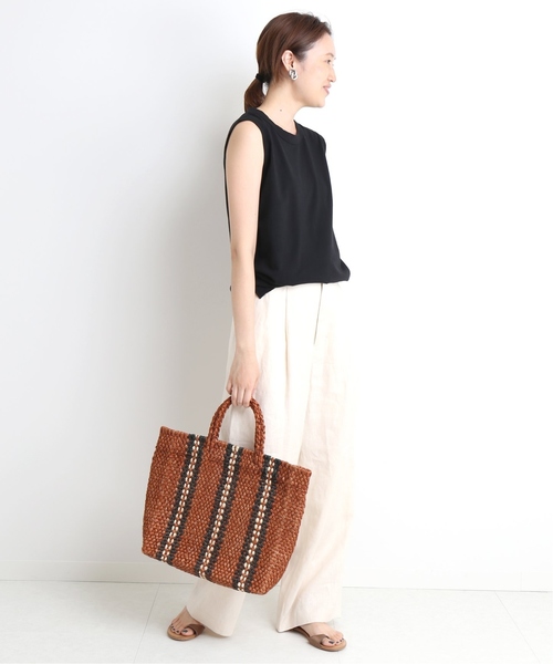 SLOBE IENA（スローブイエナ）の「ORCIVAL JERSEY ノースリーブTシャツ◆（Tシャツ/カットソー・レディース・ホワイト/ライトグレー/ブラック/ベージュ/レンガ/スカイブルー・FREE）」の9枚目の写真