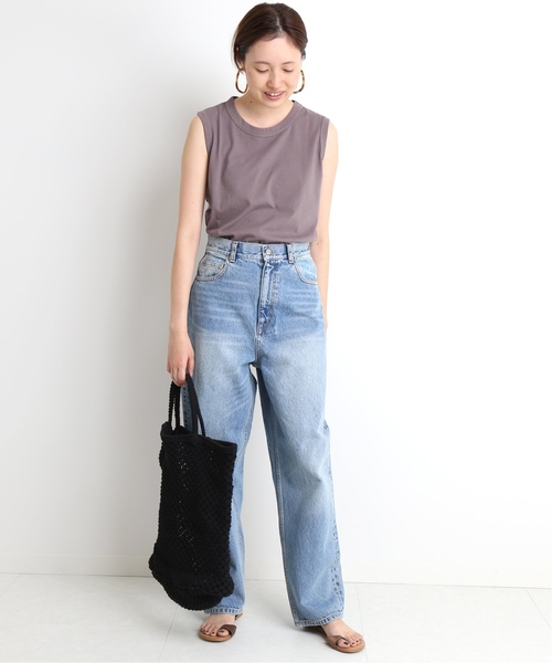 SLOBE IENA（スローブイエナ）の「ORCIVAL JERSEY ノースリーブTシャツ◆（Tシャツ/カットソー・レディース・ホワイト/ライトグレー/ブラック/ベージュ/レンガ/スカイブルー・FREE）」の10枚目の写真