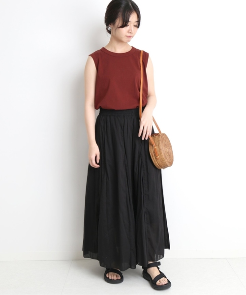 SLOBE IENA（スローブイエナ）の「ORCIVAL JERSEY ノースリーブTシャツ◆（Tシャツ/カットソー・レディース・ホワイト/ライトグレー/ブラック/ベージュ/レンガ/スカイブルー・FREE）」の13枚目の写真