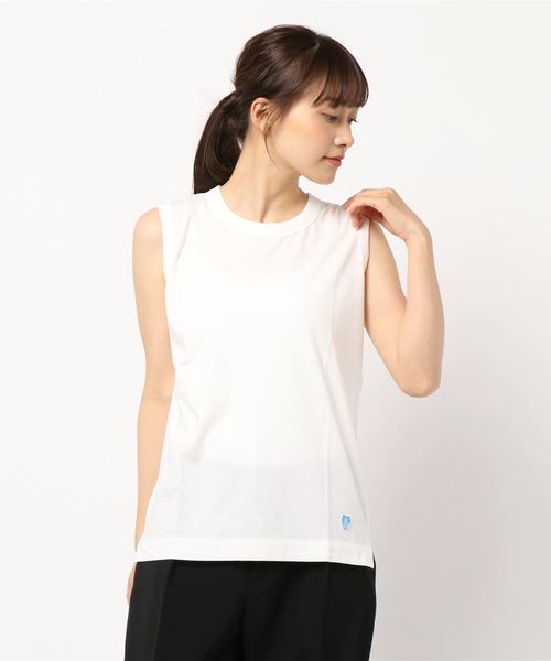 SLOBE IENA（スローブイエナ）の「ORCIVAL JERSEY ノースリーブTシャツ◆（Tシャツ/カットソー・レディース・ホワイト/ライトグレー/ブラック/ベージュ/レンガ/スカイブルー・FREE）」の14枚目の写真