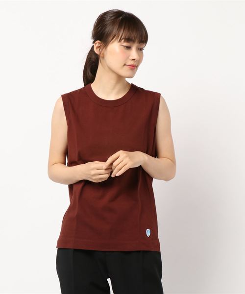 SLOBE IENA（スローブイエナ）の「ORCIVAL JERSEY ノースリーブTシャツ◆（Tシャツ/カットソー・レディース・ホワイト/ライトグレー/ブラック/ベージュ/レンガ/スカイブルー・FREE）」の18枚目の写真