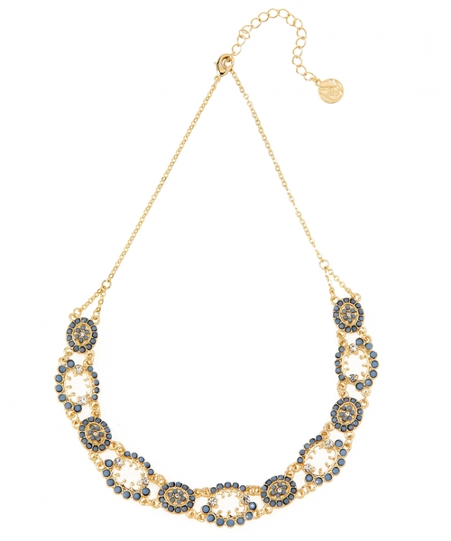 BEAUTY&YOUTH UNITED ARROWS（ビューティーアンドユースユナイテッドアローズ）の「BYSF エスニックフラワーショートネックレス：◆（ネックレス・レディース・オフホワイト/ターコイズブルー/グレー・フリー）」の2枚目の写真