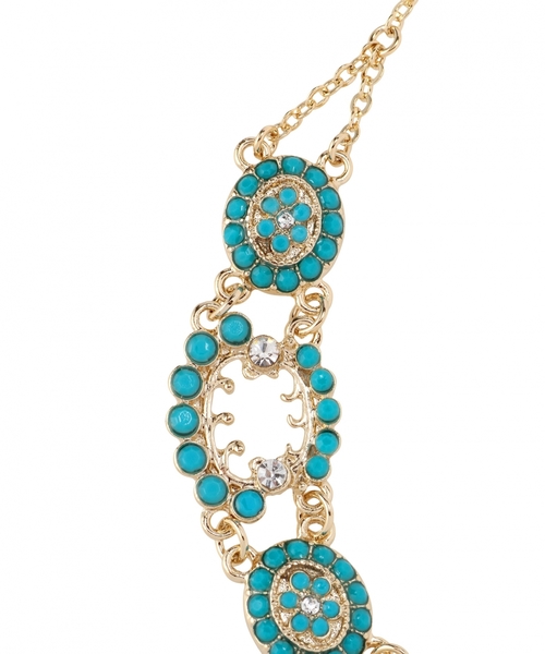 BEAUTY&YOUTH UNITED ARROWS（ビューティーアンドユースユナイテッドアローズ）の「BYSF エスニックフラワーショートネックレス：◆（ネックレス・レディース・オフホワイト/ターコイズブルー/グレー・フリー）」の6枚目の写真