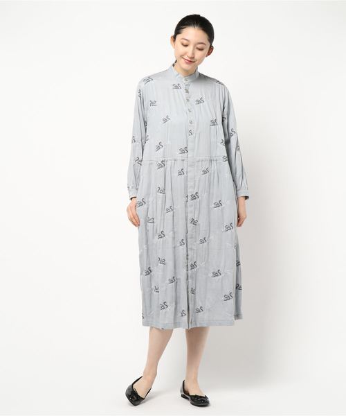 セール Hakka スーパーハッカ のファッション ワンピース Super スワンジャカード前開きワンピース ワンピース Super