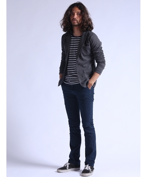 CAMBIO（カンビオ）の「mlt1173-Magine×CAMBIOコラボ 　デザートボーダーUネックL/S（Tシャツ/カットソー・メンズ・ネイビー/ブラック・44/46/48）」の7枚目の写真