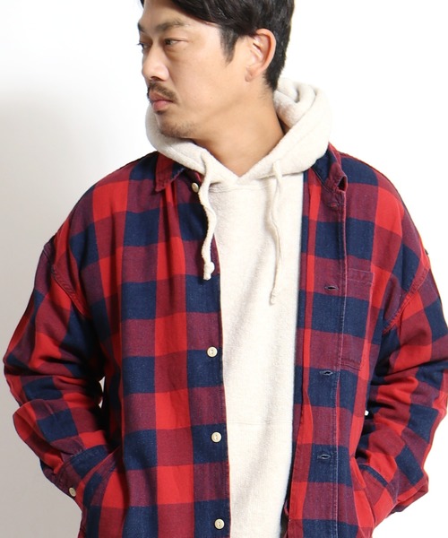 【新品】REMI RELIEF ブロックチェックレギュラーシャツ　Ⅼ 新品REMI RELIEF ブロックチェックレギュラーシャツ チェック