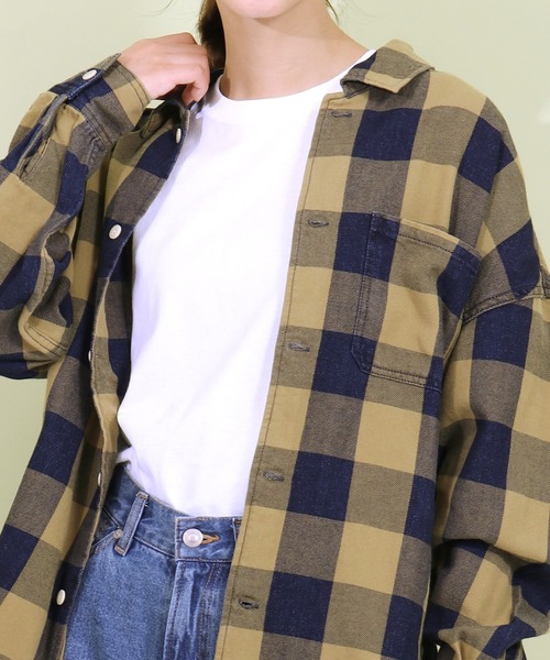 REMI RELIEF(レミレリーフ)の「REMI RELIEF/レミレリーフ INDブロックチェックSH(シャツ/ブラウス・メンズ・イエロー/レッド・S/L)」の2枚目の写真