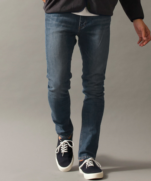 BEAUTY&YOUTH UNITED ARROWS(ビューティーアンドユースユナイテッドアローズ)の「【WEB限定】by ∴ シェービング デニム スキニー パンツ◆(デニムパンツ・メンズ・ネイビー/ライトブルー・MEDIUM/SMALL/X-LARGE/LARGE)」の8枚目の写真