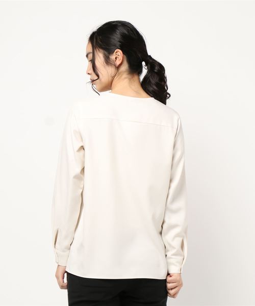 BE NEAT（ビーニート）の「【日本製】Vネックカーディガン風シャツ（シャツ/ブラウス・レディース・オフホワイト/イエロー・M）」の21枚目の写真