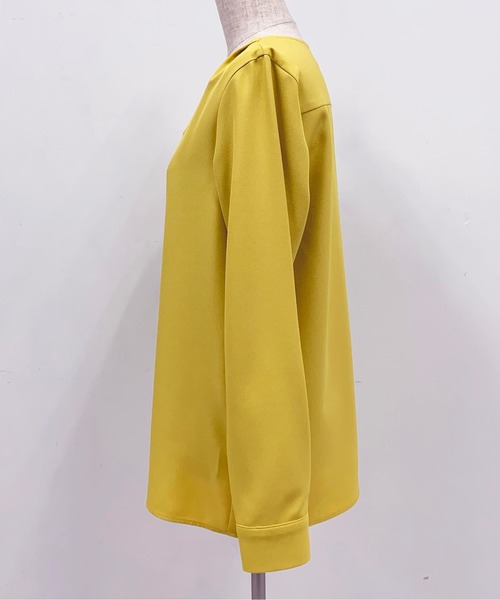 BE NEAT（ビーニート）の「【日本製】Vネックカーディガン風シャツ（シャツ/ブラウス・レディース・オフホワイト/イエロー・M）」の13枚目の写真