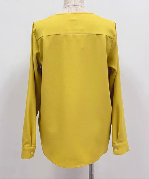 BE NEAT（ビーニート）の「【日本製】Vネックカーディガン風シャツ（シャツ/ブラウス・レディース・オフホワイト/イエロー・M）」の14枚目の写真