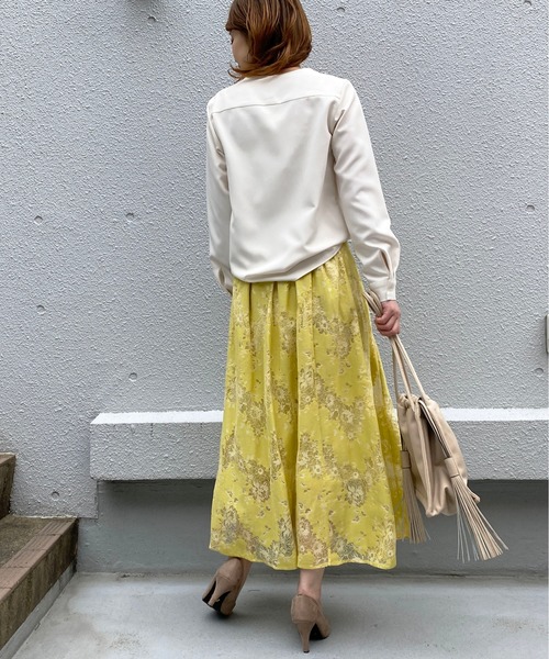 BE NEAT（ビーニート）の「【日本製】Vネックカーディガン風シャツ（シャツ/ブラウス・レディース・オフホワイト/イエロー・M）」の10枚目の写真