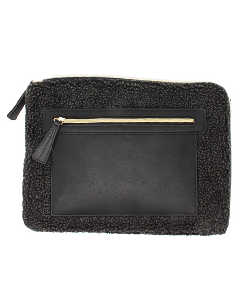 B:MING by BEAMS（ビーミングバイビームス）の「□ビーミング by ビームス / ボアクラッチ（クラッチバッグ・レディース・オフホワイト/ブラック/ベージュ・ONE SIZE）」の4枚目の写真