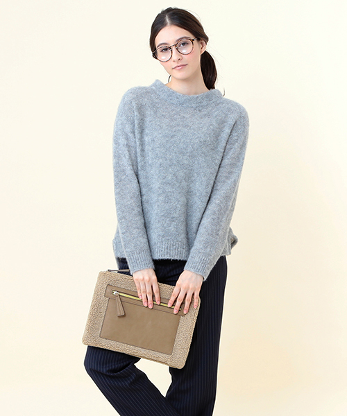 B:MING by BEAMS（ビーミングバイビームス）の「□ビーミング by ビームス / ボアクラッチ（クラッチバッグ・レディース・オフホワイト/ブラック/ベージュ・ONE SIZE）」の7枚目の写真