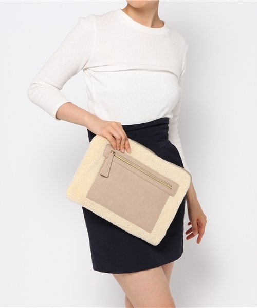 B:MING by BEAMS（ビーミングバイビームス）の「□ビーミング by ビームス / ボアクラッチ（クラッチバッグ・レディース・オフホワイト/ブラック/ベージュ・ONE SIZE）」の11枚目の写真