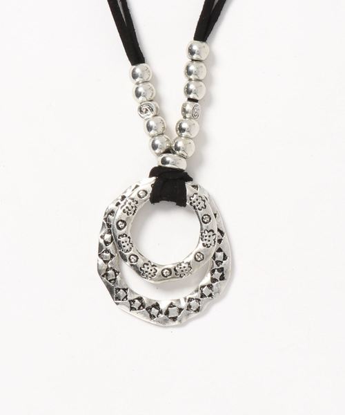 チャイハネ（チャイハネ）の「【チャイハネ】民族柄 重ねリングMEN'Sネックレス（ネックレス・メンズ・ブラック/シルバー/ゴールド・FREE）」の5枚目の写真