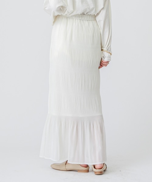 mystic（ミスティック）の「マジョリカプリーツスカート/ロングスカート/マーメイドスカート/フォーマル（スカート・レディース・ベージュ/オフホワイト/ブラック・FREE）」の7枚目の写真