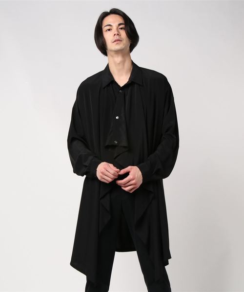 GGD（ジージーディー）の「GGD / 日本製エステルデザインシャツコート（シャツ/ブラウス・メンズ・ホワイト/ブラック・FREE）」の19枚目の写真