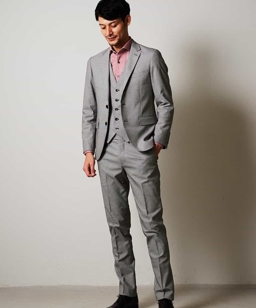 MICHEL KLEIN HOMME   （ミッシェルクランオム）の「ジャケット（ソフトサーモハウンドツース）（テーラードジャケット・メンズ・チャコールグレー/グレー・46/48/51/52）」の5枚目の写真