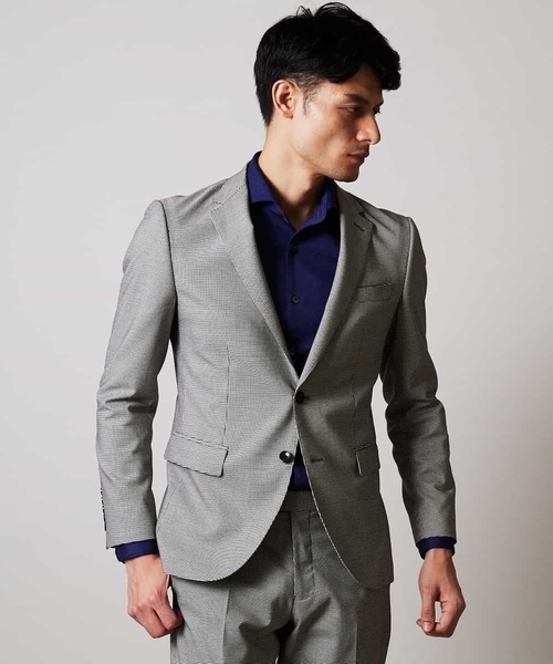 MICHEL KLEIN HOMME   （ミッシェルクランオム）の「ジャケット（ソフトサーモハウンドツース）（テーラードジャケット・メンズ・チャコールグレー/グレー・46/48/51/52）」の7枚目の写真