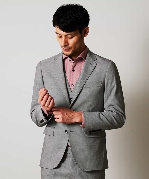 MICHEL KLEIN HOMME   （ミッシェルクランオム）の「ジャケット（ソフトサーモハウンドツース）（テーラードジャケット・メンズ・チャコールグレー/グレー・46/48/51/52）」の13枚目の写真
