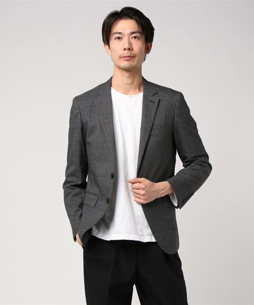 MICHEL KLEIN HOMME   （ミッシェルクランオム）の「ジャケット（ソフトサーモハウンドツース）（テーラードジャケット・メンズ・チャコールグレー/グレー・46/48/51/52）」の3枚目の写真