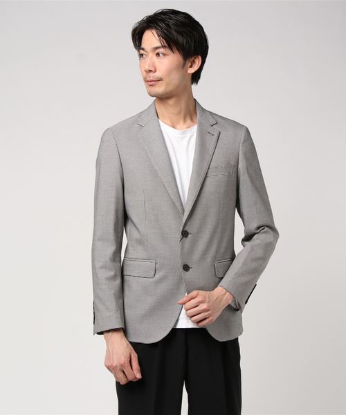 MICHEL KLEIN HOMME   （ミッシェルクランオム）の「ジャケット（ソフトサーモハウンドツース）（テーラードジャケット・メンズ・チャコールグレー/グレー・46/48/51/52）」の4枚目の写真