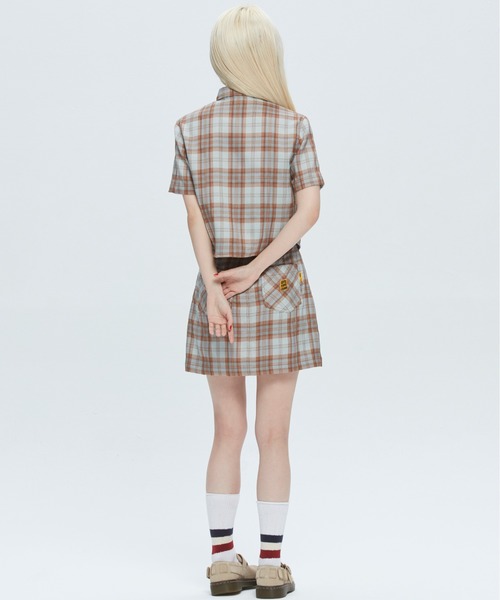 ROMANTIC CROWN（ロマンティッククラウン）の「【GNAC / ROMANTIC CROWN】GNAC CHECK HALF SHIRT / ジーナック ロマンティッククラウン チェック ハーフ シャツ（シャツ/ブラウス・レディース・グリーン/ブラウン/ピンク・MEDIUM/SMALL）」の10枚目の写真