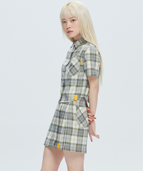 ROMANTIC CROWN（ロマンティッククラウン）の「【GNAC / ROMANTIC CROWN】GNAC CHECK HALF SHIRT / ジーナック ロマンティッククラウン チェック ハーフ シャツ（シャツ/ブラウス・レディース・グリーン/ブラウン/ピンク・MEDIUM/SMALL）」の22枚目の写真
