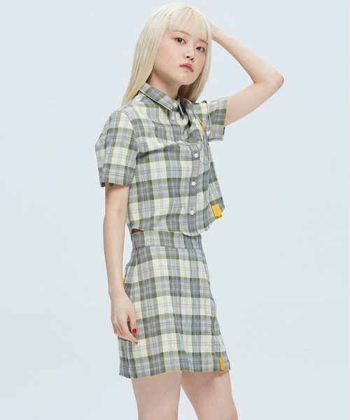 ROMANTIC CROWN（ロマンティッククラウン）の「【GNAC / ROMANTIC CROWN】GNAC CHECK HALF SHIRT / ジーナック ロマンティッククラウン チェック ハーフ シャツ（シャツ/ブラウス・レディース・グリーン/ブラウン/ピンク・MEDIUM/SMALL）」の21枚目の写真