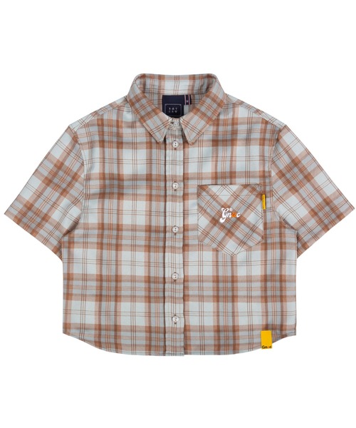 ROMANTIC CROWN（ロマンティッククラウン）の「【GNAC / ROMANTIC CROWN】GNAC CHECK HALF SHIRT / ジーナック ロマンティッククラウン チェック ハーフ シャツ（シャツ/ブラウス・レディース・グリーン/ブラウン/ピンク・MEDIUM/SMALL）」の11枚目の写真