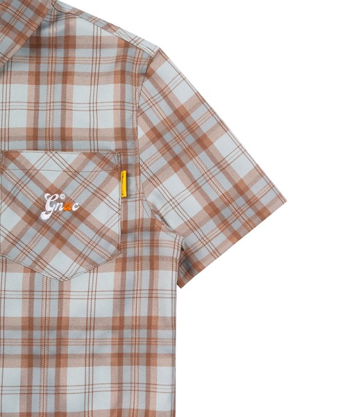 ROMANTIC CROWN（ロマンティッククラウン）の「【GNAC / ROMANTIC CROWN】GNAC CHECK HALF SHIRT / ジーナック ロマンティッククラウン チェック ハーフ シャツ（シャツ/ブラウス・レディース・グリーン/ブラウン/ピンク・MEDIUM/SMALL）」の20枚目の写真