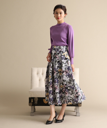 Tiara | ペインティングフラワータックフレアス(スカート)