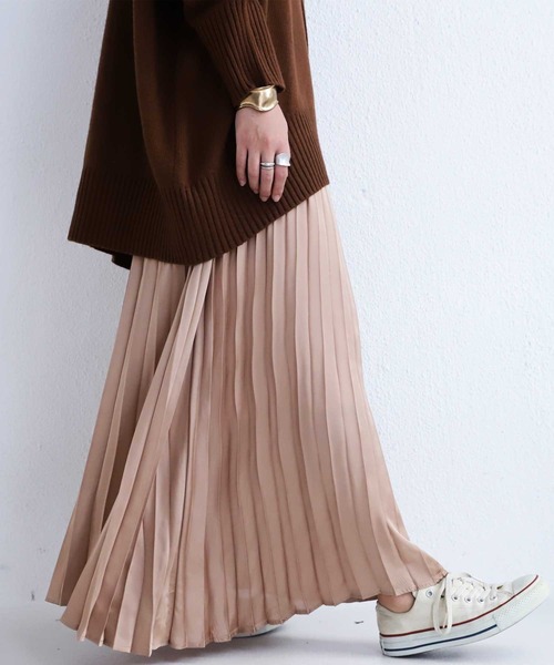 antiqua(アンティカ)の「プリーツスカート(スカート・レディース・ブラック/キャメル/グリーン・FREE)」の3枚目の写真