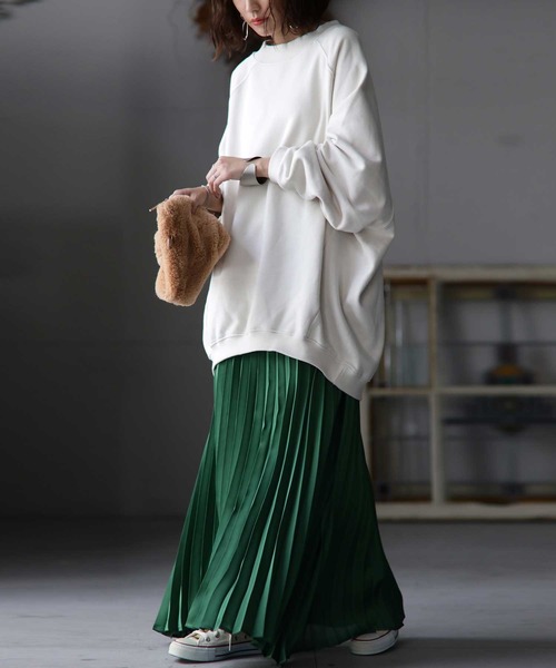 antiqua(アンティカ)の「プリーツスカート(スカート・レディース・ブラック/キャメル/グリーン・FREE)」の10枚目の写真